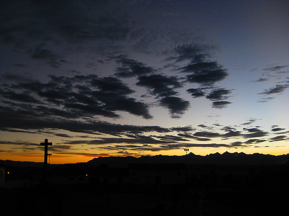 Sunset over Sacred Valley of the Incas